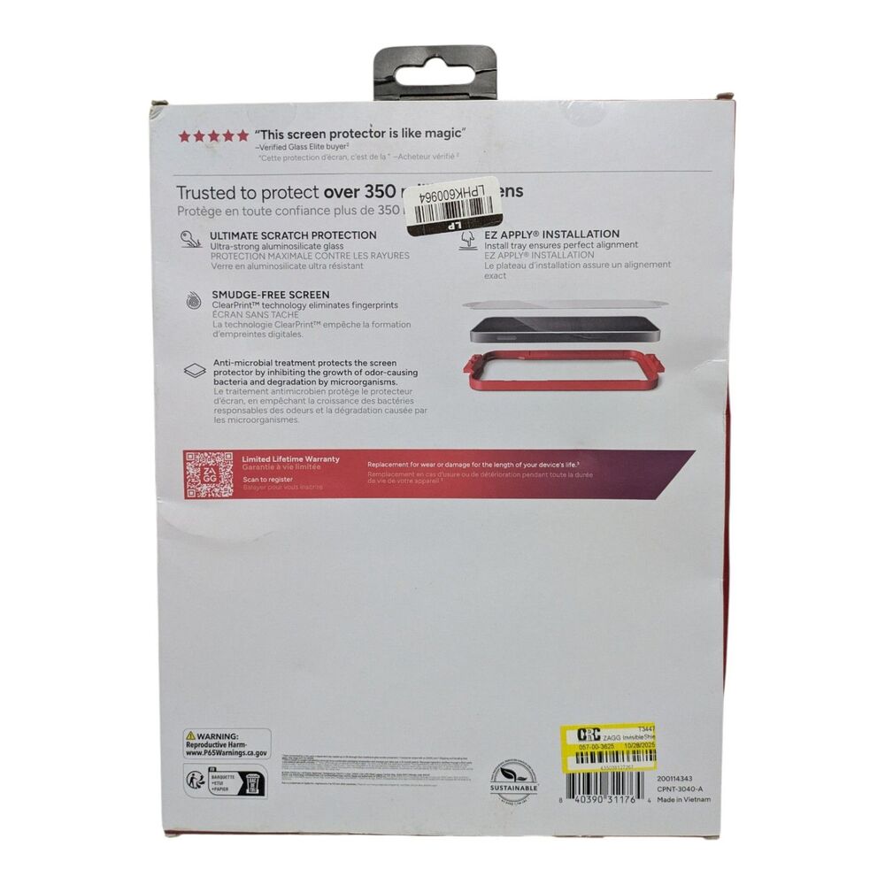 ZAGG InvisibleShield Glass Elite Screen Protector – iPad Pro 2024 - Picture 5 of 5